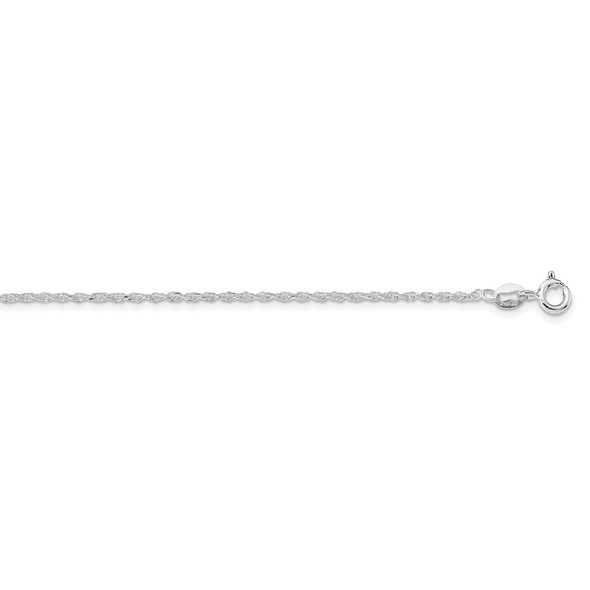 22" Rhodium-plated Sterling Silver 1.6mm Loose Rope Chain Necklace