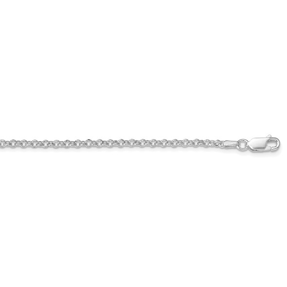 18" Rhodium-plated Sterling Silver 2.5mm Rolo Chain Necklace