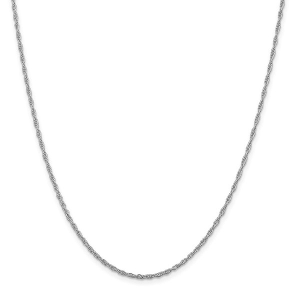 22" Rhodium-plated Sterling Silver 2mm Loose Rope Chain Necklace