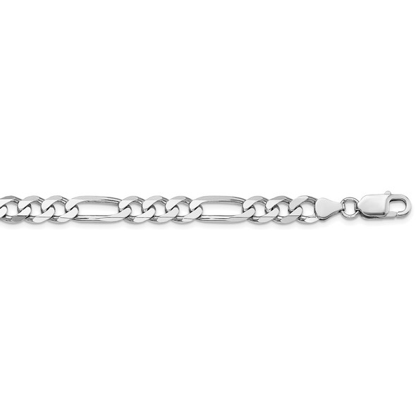 26" Rhodium-plated Sterling Silver 7.5mm Figaro Chain Necklace