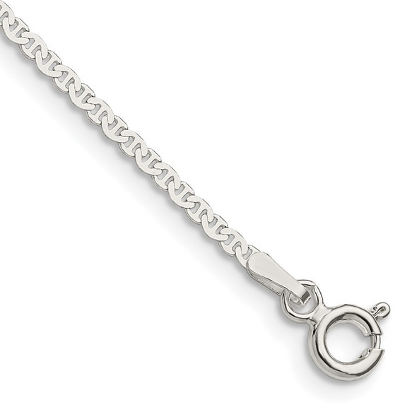 8" Sterling Silver 1.85mm Flat Anchor Chain Bracelet