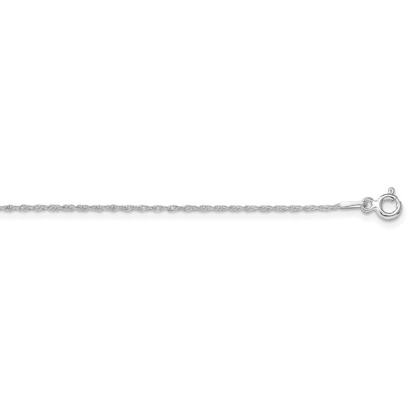 18" Rhodium-plated Sterling Silver 1.25mm Loose Rope Chain Necklace