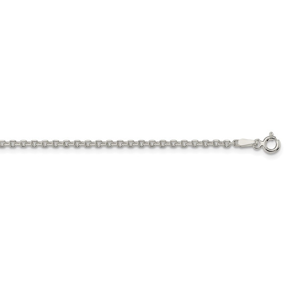 20" Sterling Silver 2.1mm Diamond-cut Forzantina Cable Chain Necklace