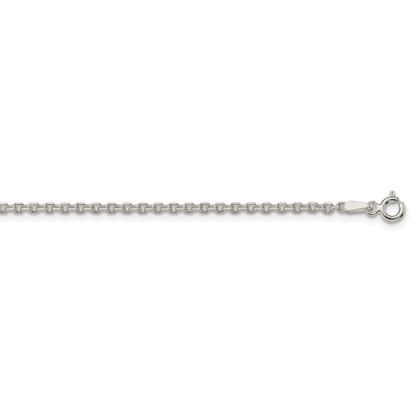 22" Sterling Silver 2.1mm Diamond-cut Forzantina Cable Chain Necklace