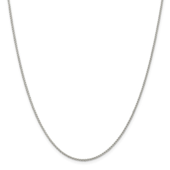 18" Rhodium-plated Sterling Silver 1.5mm Round Spiga Chain Necklace