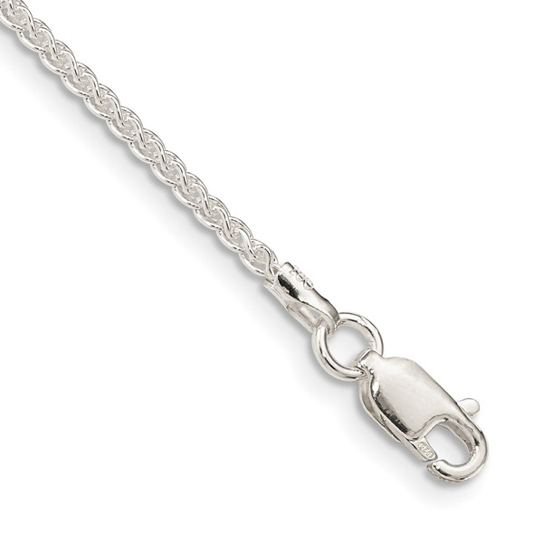 8" Sterling Silver 1.6mm Round Spiga Chain Bracelet