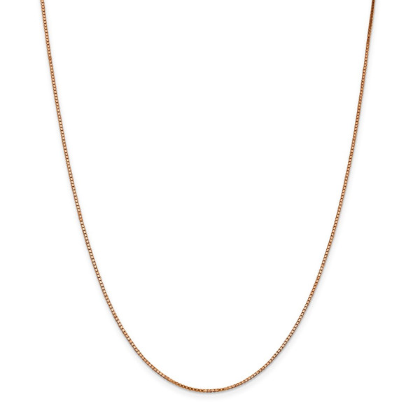 30" 14k Rose Gold 1.10mm Box Chain Necklace