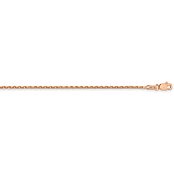 18" 14k Rose Gold 1.65mm Diamond-cut Cable Chain Necklace