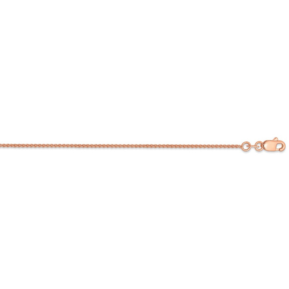 16" 14k Rose Gold 1mm Solid Polished Spiga Chain Necklace