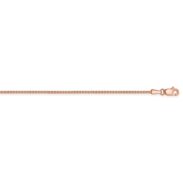 24" 14k Rose Gold 1.25mm Solid Polished Spiga Chain Necklace