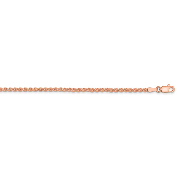 24" 14k Rose Gold 2.00mm Solid Polished Spiga Chain Necklace