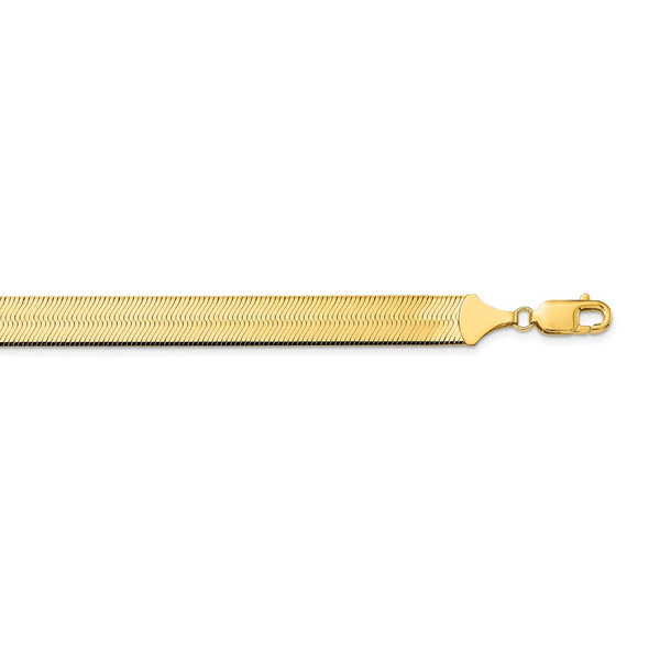 18" 14k Yellow Gold 10mm Silky Herringbone Chain Necklace