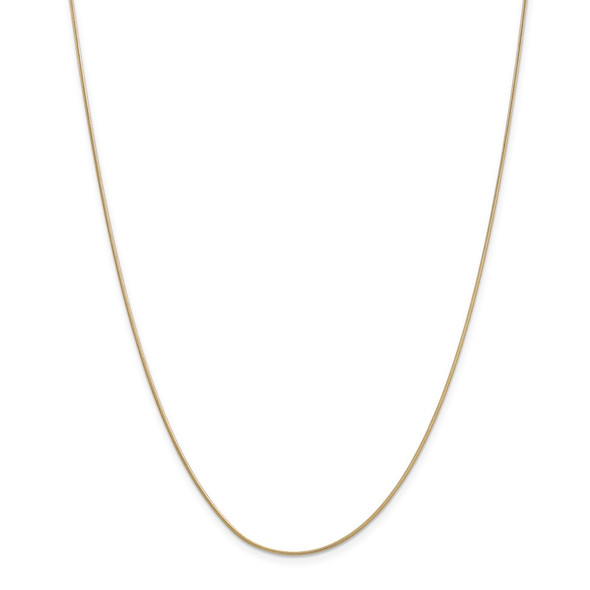 22" 14k Yellow Gold .9mm Round Snake Chain Necklace