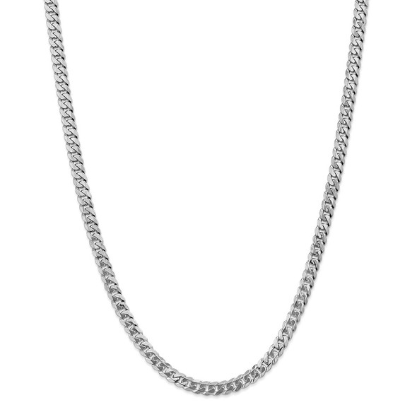 26" 14k White Gold 5.75mm Flat Beveled Curb Chain Necklace