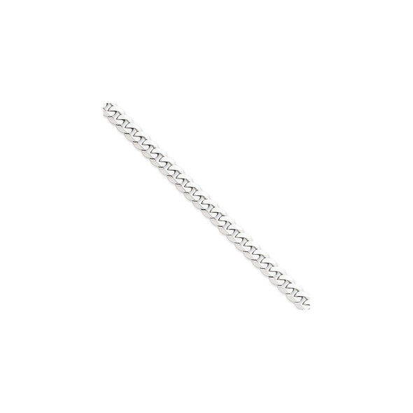 24" 14k White Gold 7.25mm Flat Beveled Curb Chain Necklace