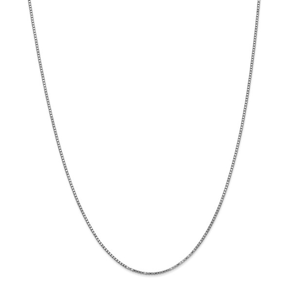 28" 14k White Gold 1.3mm Box Chain Necklace