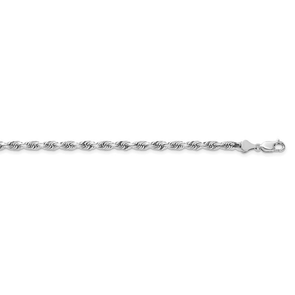 24" 14k White Gold 5.0mm Diamond-cut Quadruple Rope Chain Necklace