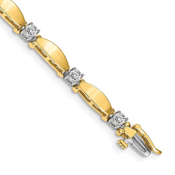 14k Two-tone Gold VS Diamond Tennis Bracelet X2361VS