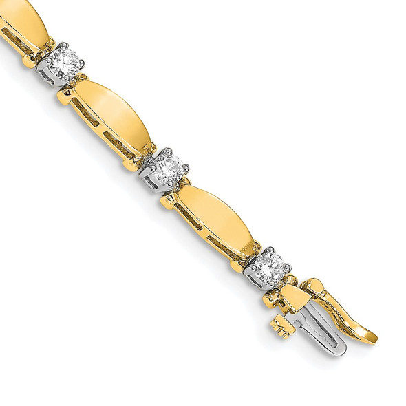 14k Two-tone Gold AAA Diamond Tennis Bracelet X2362AAA