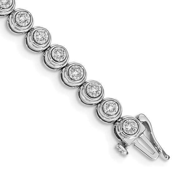 14k White Gold Diamond Circle Link Bracelet BM4653-100-WA