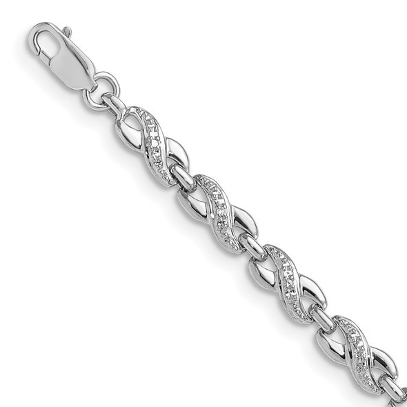 Sterling Silver Rhodium-plated Diamond Bracelet QDX1137