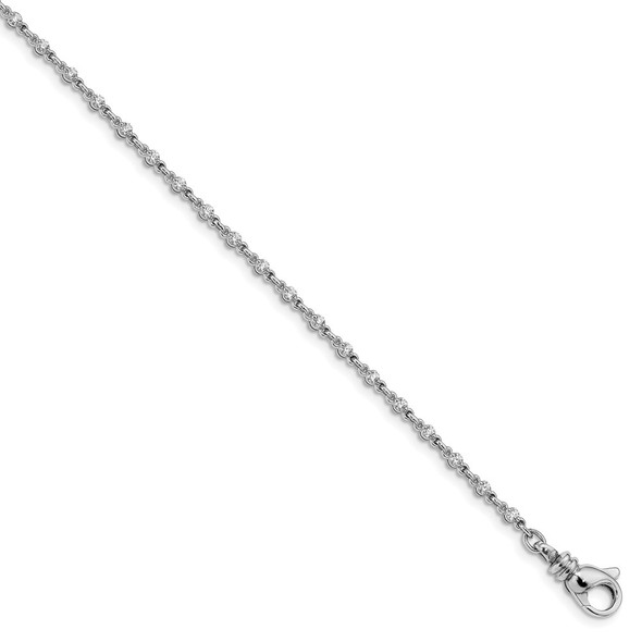 14k White Gold 2mm Round Diamond 1ctw 7in Bracelet