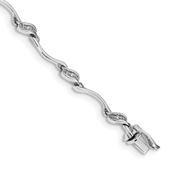 14k White Gold Diamond Link Bracelet