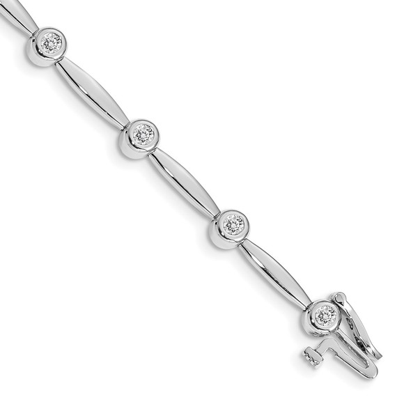 14k White Gold VS Diamond Bar Link Bracelet