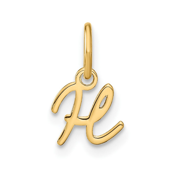 14k Yellow Gold Upper Case Letter H Initial Charm