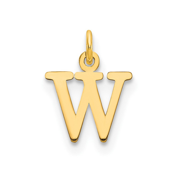 14k Yellow Gold Cutout Letter W Initial Charm