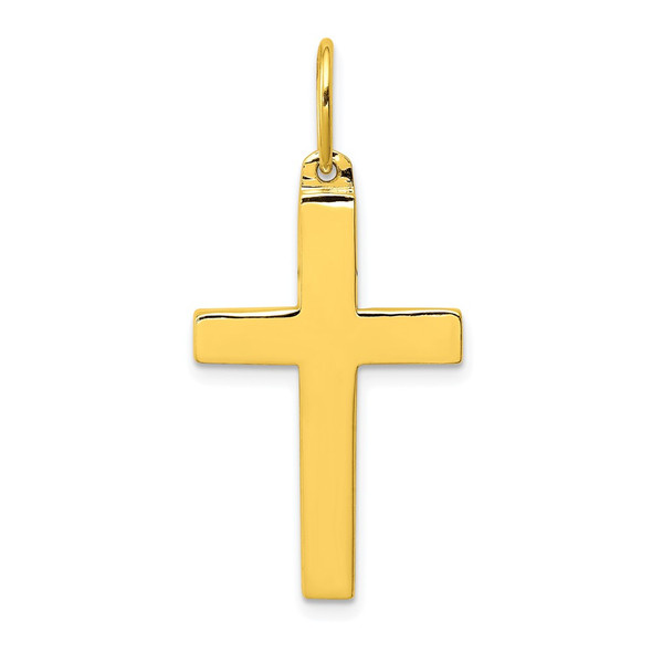 Sterling Silver Gold-tone Polished Cross Charm
