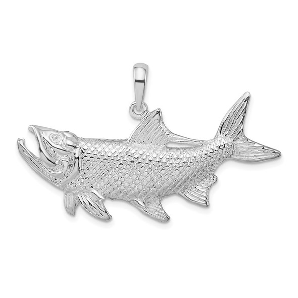 Sterling Silver Tarpon Fish w/Open Mouth Pendant