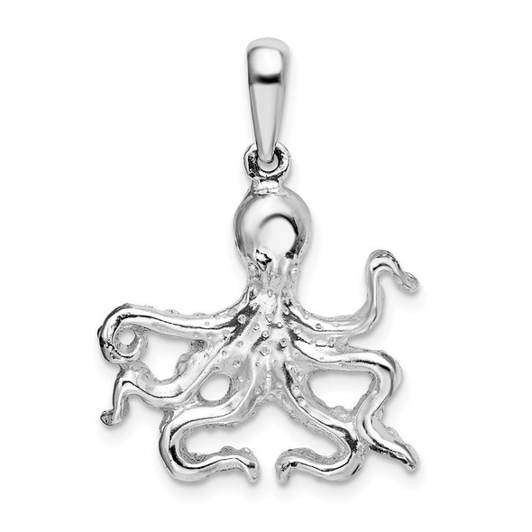 Sterling Silver Polished Octopus Pendant