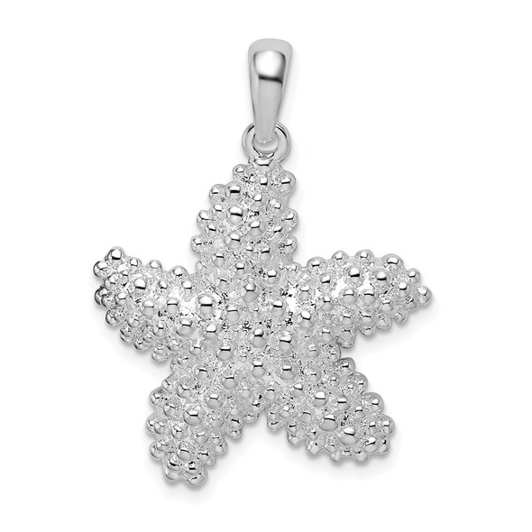 Sterling Silver Polished/Textured Starfish Pendant QC10009