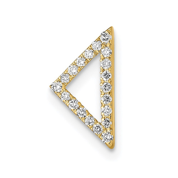 14k Yellow Gold Polished Diamond Triangle Chain Slide Pendant