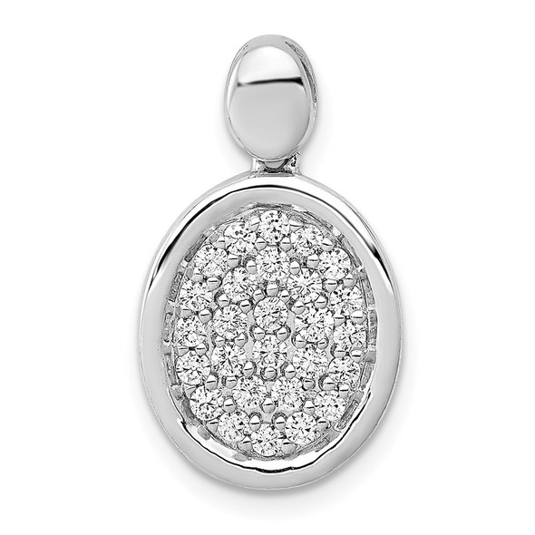 14k White Gold 1/2ctw. Diamond Fancy Oval Pendant