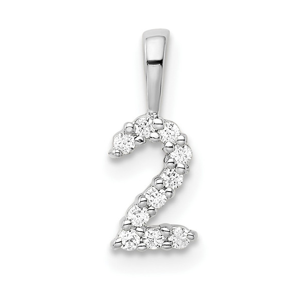 14k White Gold Diamond Number 2 Pendant PM8369-2-010-WA