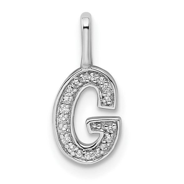 14K White Gold Diamond Letter G Initial Pendant PM8367G-006-WA