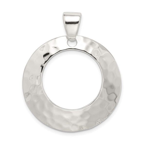 Sterling Silver Hammered Circle Pendant