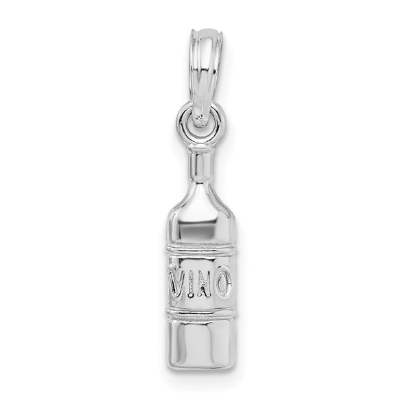 Sterling Silver Polished Wine Bottle Pendant