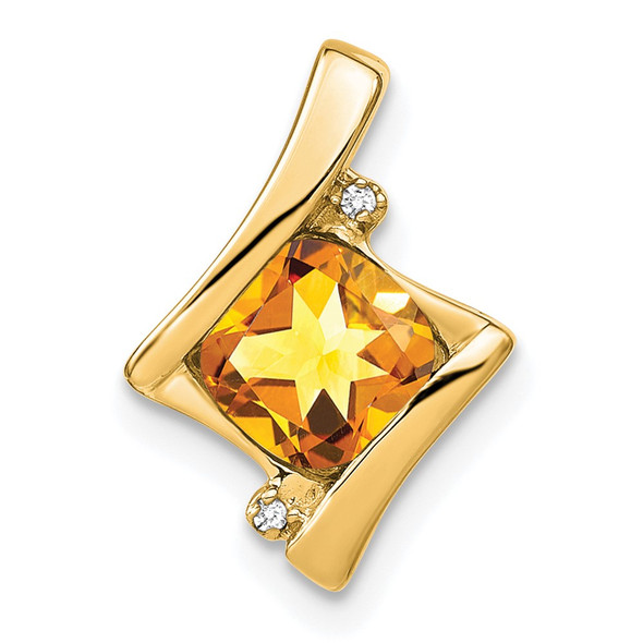 14k Yellow Gold Citrine and Diamond Pendant PM7033-CI-001-YA