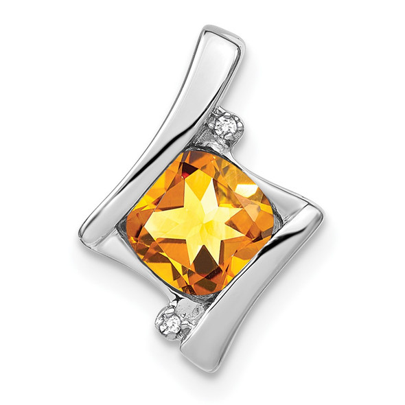 14k White Gold Citrine and Diamond Pendant PM7033-CI-001-WA