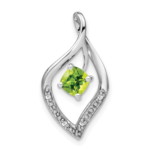 14k White Gold Peridot and Diamond Pendant PM7035-PE-003-WA