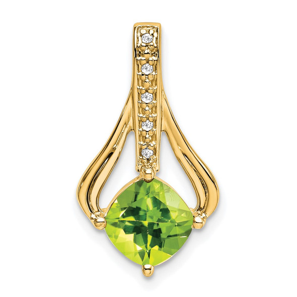 14k Yellow Gold Peridot and Diamond Pendant PM7032-PE-002-YA