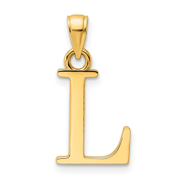 14k Yellow Gold Polished Letter L Pendant