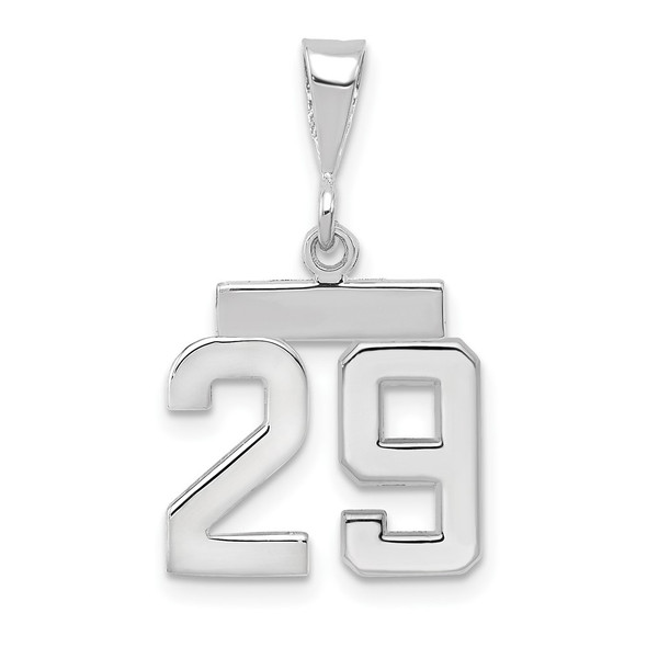 14k White Gold Small Polished Number 29 Pendant