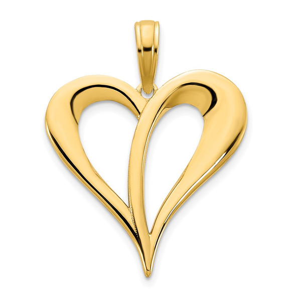 14k Yellow Gold Open Heart Pendant D5065