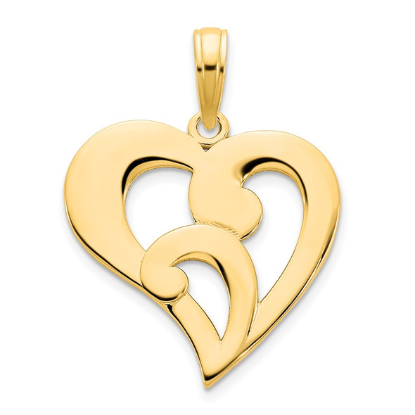 14k Yellow Gold Fancy Heart Pendant D5151