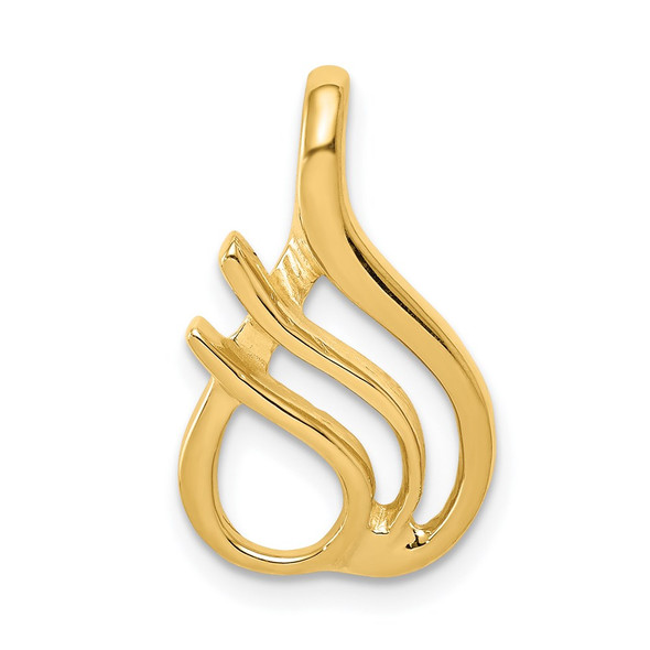 14k Yellow Gold Fits up to 2mm Regular, 4mm Fancy Reversible Omega Slide Pendant