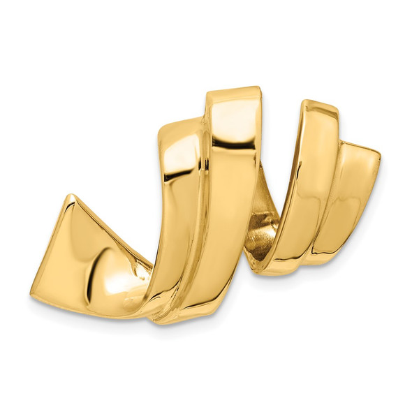 14k Yellow Gold Fits up to 8mm Regular, 10mm Fancy Reversible Omega Slide Pendant SL332